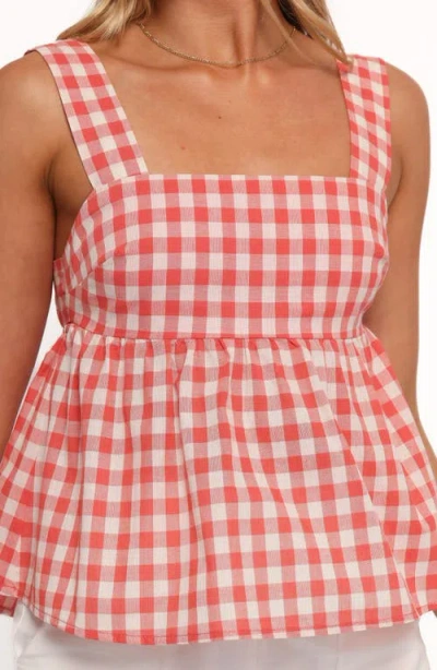 Petal And Pup Petal & Pup Chatham Gingham Babydoll Tank In Red