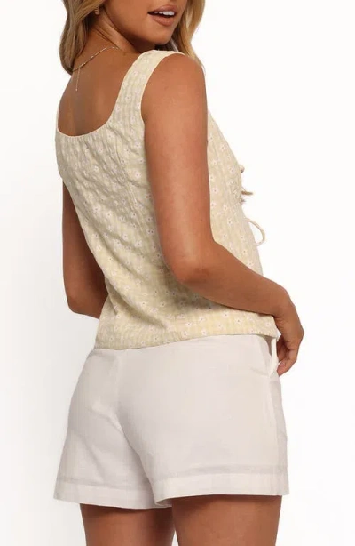 Petal And Pup Petal & Pup Capra Floral Gingham Tie Front Tank In White