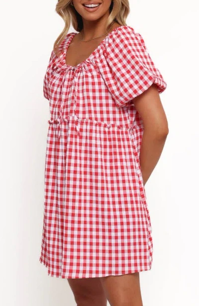Petal And Pup Petal & Pup Dorthea Gingham Cotton Blend Minidress In Pink