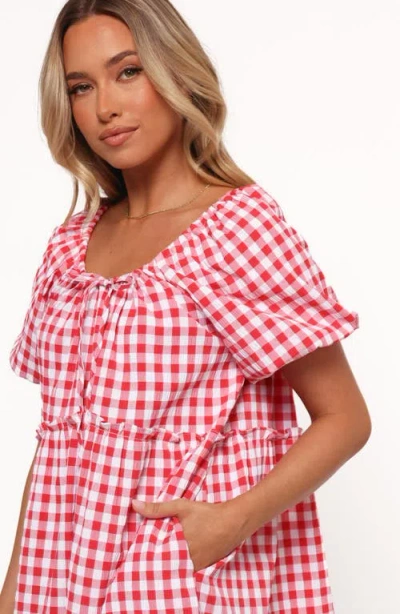 Petal And Pup Petal & Pup Dorthea Gingham Cotton Blend Minidress In Pink