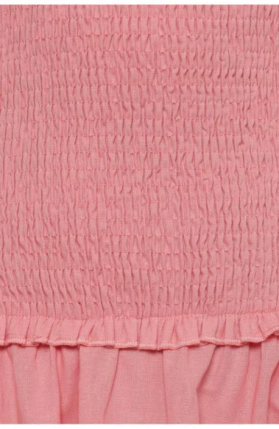 Petal And Pup Petal & Pup Bea Smocked Strapless Cotton & Linen Maxi Dress In Pink