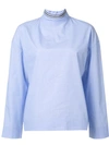 CEDRIC CHARLIER band collar blouse,DRYCLEANONLY