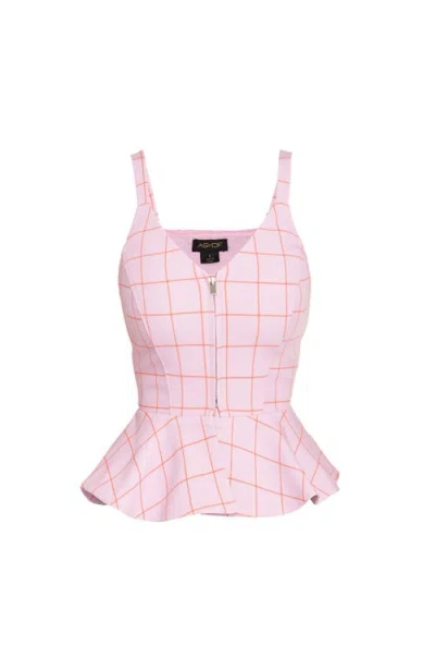 As By Df Leo Plaid Twill Peplum Top In Leo Plaid
