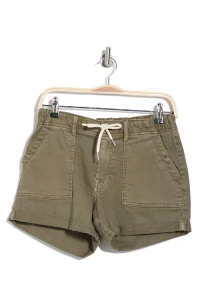 Vigoss Drawstring Denim Shorts In Olive