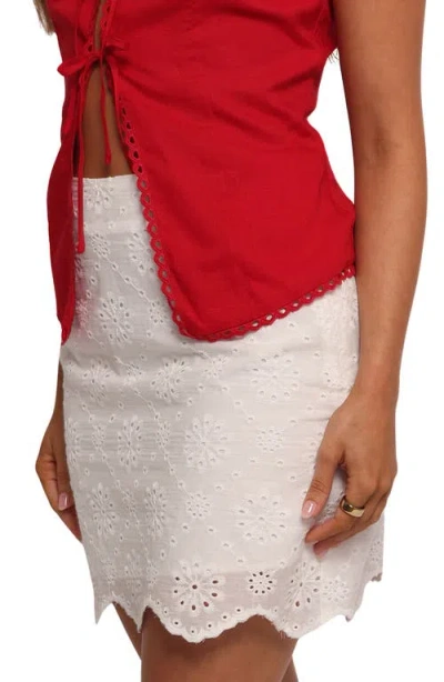 Petal And Pup Petal & Pup Melaney Eyelet Embroidered Cotton Miniskirt In Animal Print