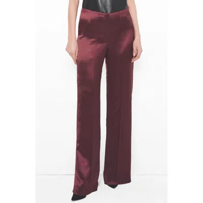 As By Df Collins Satin Trousers In Decadent Wine