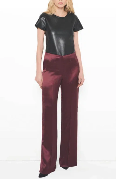As By Df Collins Satin Trousers In Decadent Wine