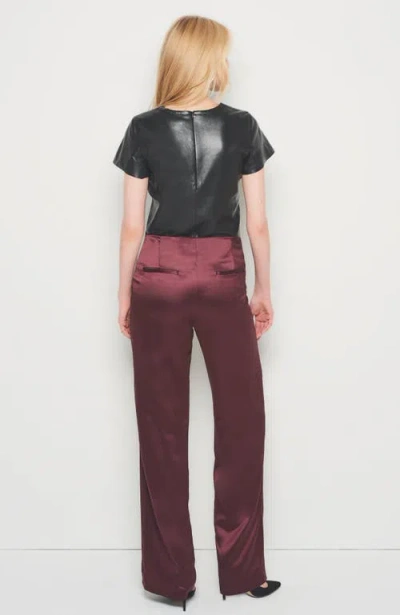 As By Df Collins Satin Trousers In Decadent Wine