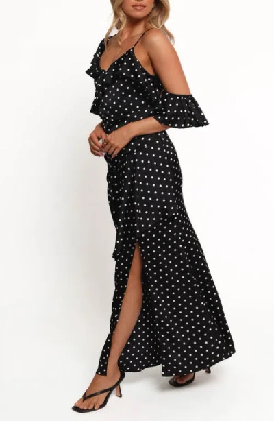 Petal And Pup Petal & Pup Adelina Cold Shoulder Maxi Cocktail Dress In Multi