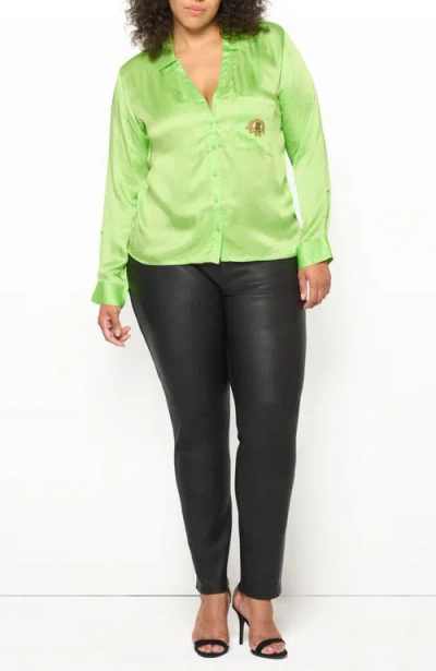 As By Df Evil Eye Blouse In Paradise Green