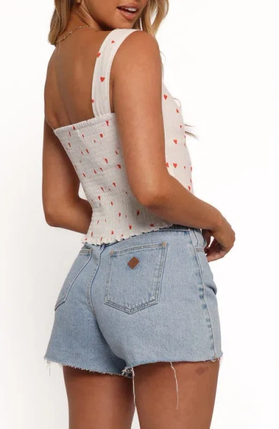 Petal And Pup Petal & Pup Alice Heart Print Corset Top In White