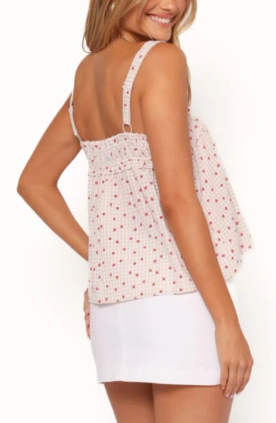 Petal And Pup Petal & Pup Renata Floral Gingham Babydoll Tank In Pink