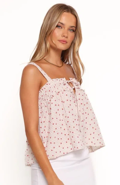 Petal And Pup Petal & Pup Renata Floral Gingham Babydoll Tank In Pink