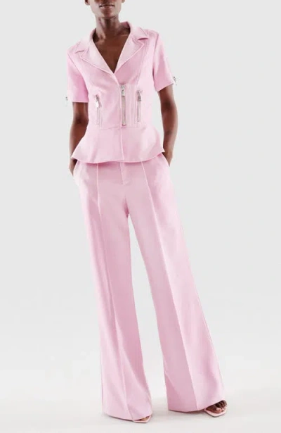 As By Df Monica Mid-rise Straight-leg Twill Trousers In Cherry Blossom