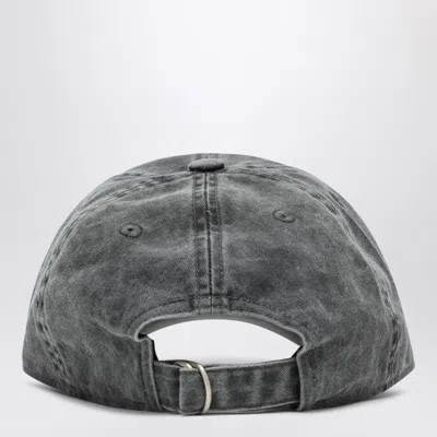 Acne Studios Washed-out Black Baseball Cap With Logo Embroidery Men