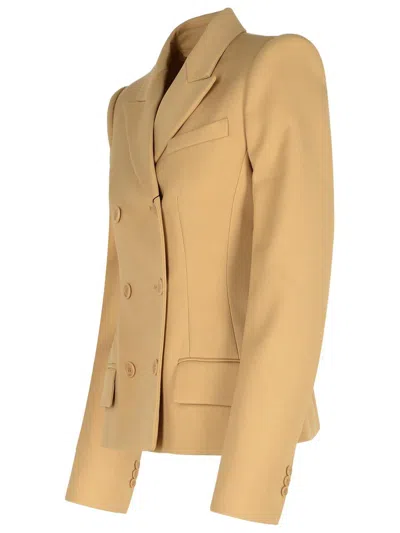 Sportmax Cablo Beige Cotton Blend Blazer In Beige