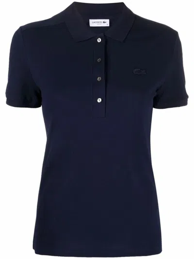 Lacoste Dark Blue Short-sleeved Polo Shirt In Blue