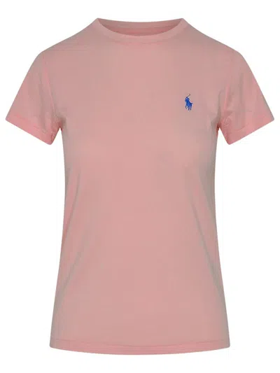 Polo Ralph Lauren Logo Cotton T-shirt In Pink