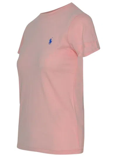 Polo Ralph Lauren Logo Cotton T-shirt In Pink