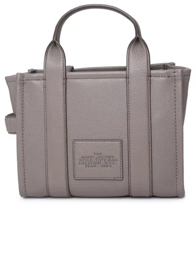 Marc Jacobs 'the Tote Bag Medium' Grey Shoulder Bag With Logo In Grainy Leather Woman  In Grey