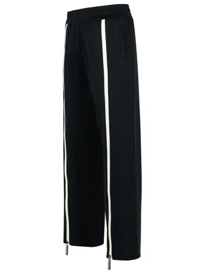 Palm Angels Track Black Polyester Blend Pants In Black