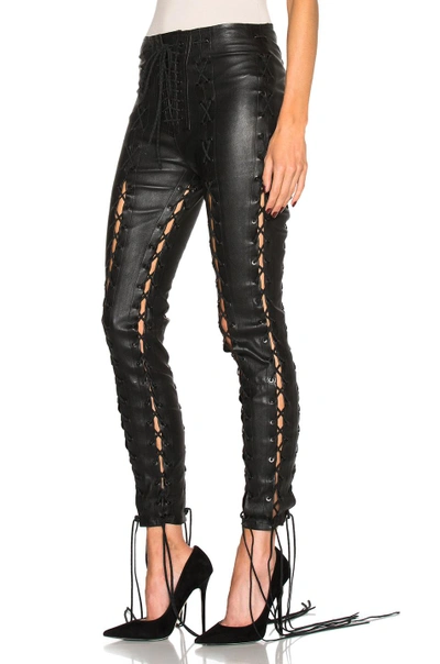 Shop Ben Taverniti Unravel Project Unravel Lace Up Leather Pants In Black