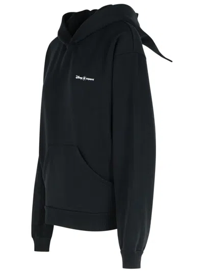 Coperni Black Sweatshirt With Logo Lettering And Front Kangaroo Pocket In Cotton Woman In Black