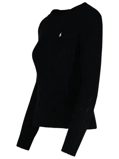 Polo Ralph Lauren Maglione In Misto Lana Nera Donna In Black