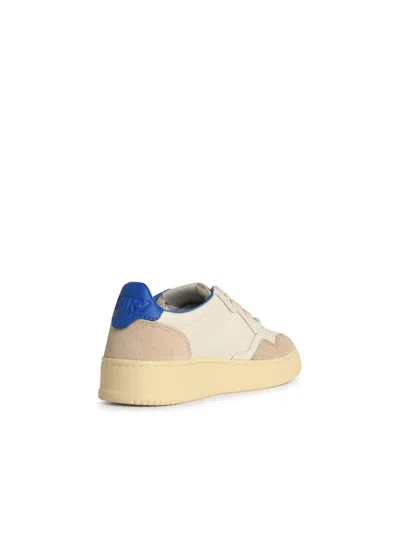 Autry Medalist Low Leather And Suede Sneakers With Lettering In White