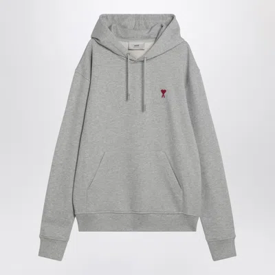 Ami Alexandre Mattiussi Ami Paris Ami De Coeur Grey Hoodie