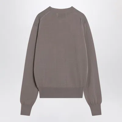 Shop Ami Alexandre Mattiussi Ami Paris Ash Coloured Ami De Coeur Sweater