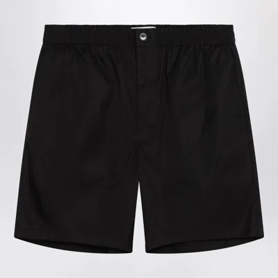 Shop Ami Alexandre Mattiussi Ami Paris Black Bermuda Shorts In Technical Twill Nylon And Cotton