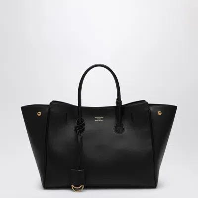 Balenciaga Women Black Leather Mini Carry All Hampton Shopping Bag