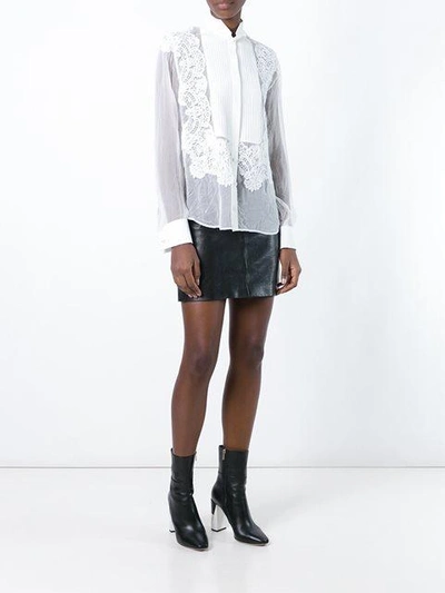 Shop Givenchy Lace Appliqué Sheer Shirt