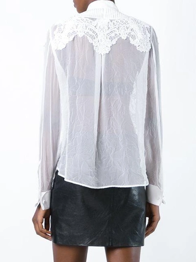 Shop Givenchy Lace Appliqué Sheer Shirt