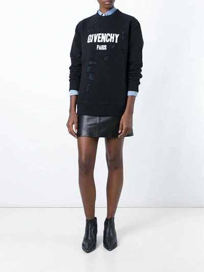 Shop Givenchy Distressed Logo Sweatshirt