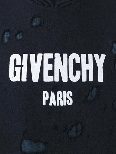 Shop Givenchy Distressed Logo Sweatshirt