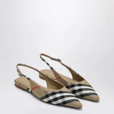 Burberry Check Birdie Slingback Ballerina Flats Women