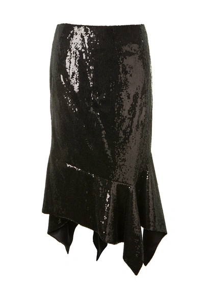 Alexandre Vauthier Black Long Sequined Skirt