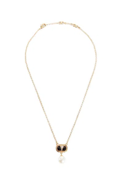 Valentino Ovalette Necklace In Gold