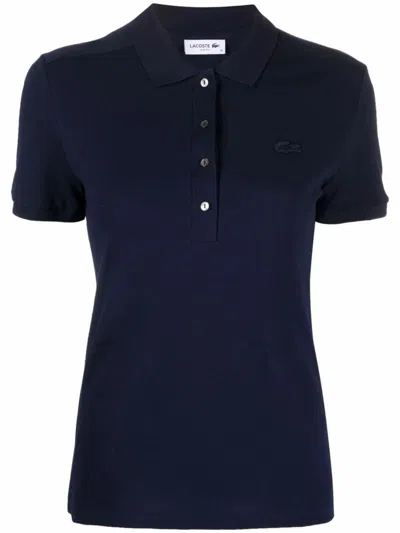 Lacoste Dark Blue Short-sleeved Polo Shirt In Blue
