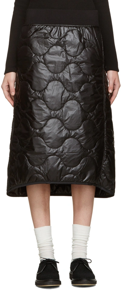 Hyke Black Quilted Nylon Miniskirt