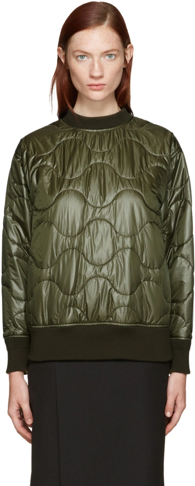 Hyke Green Quilted Nylon Pullover