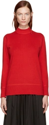 HYKE Red Mock Neck Sweater