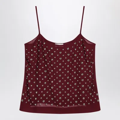 Shop Dries Van Noten Burgundy Tank Top With Studs