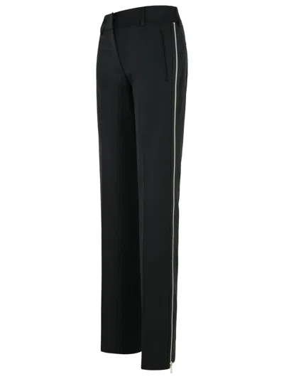 Msgm Black Polyester Pants In Black
