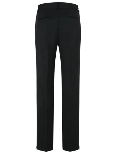 Msgm Black Polyester Pants In Black