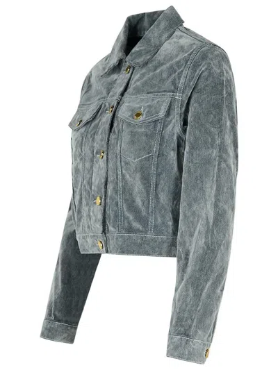 Casablanca Light Blue Cotton Blend Jacket In Blue