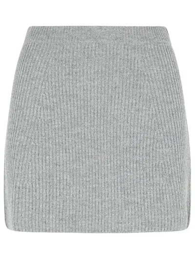 Sportmax Ribbed-knit Mini Skirt In Grey
