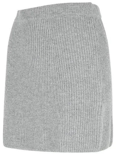 Sportmax Ribbed-knit Mini Skirt In Grey